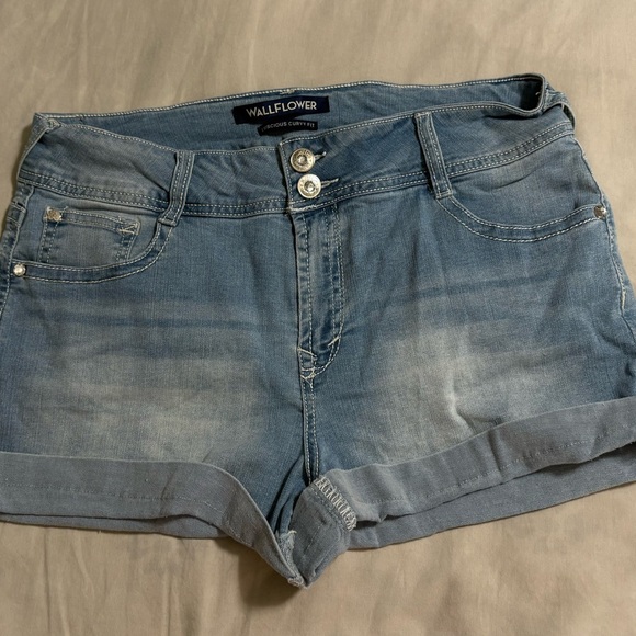 Wallflower Pants - Wallflower Light Blue Jean Shorts